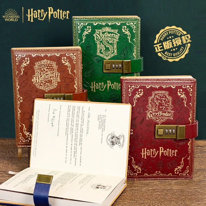 Vintage Magic Academy Password Notebook, A5 Embossed PU Leather Diary with Combination Lock, Magic Themed Kids Holiday Gift