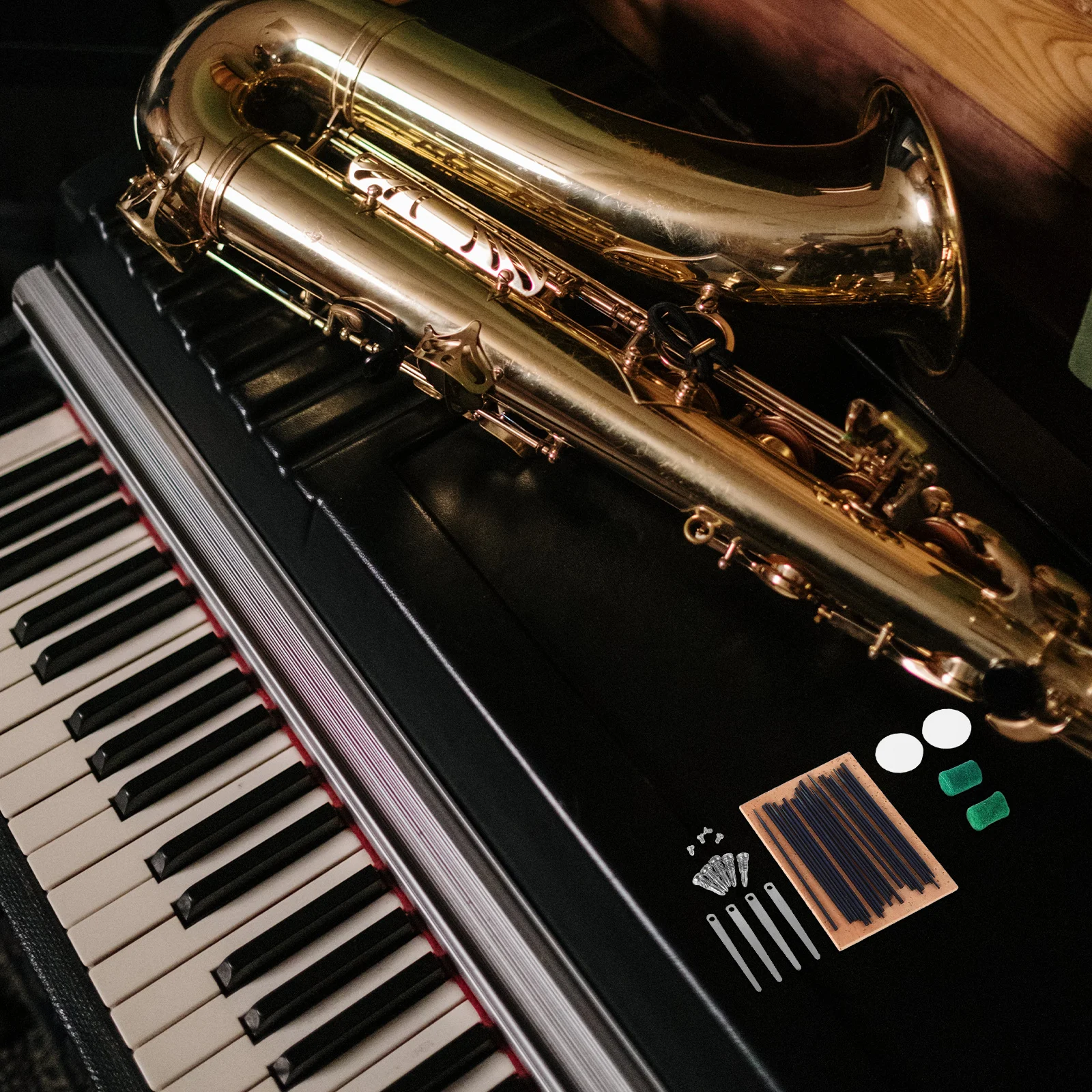1 set kit di riparazione per sassofono grasso in sughero feltrini gancio a molla per riparazione di strumenti a fiato strumento di manutenzione per sax contralto