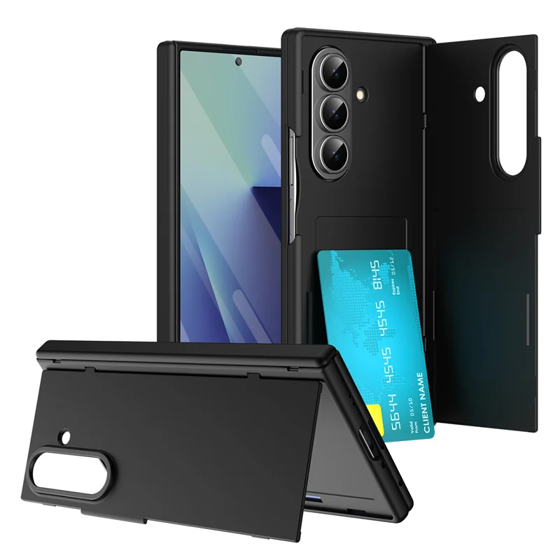 

Magnetic Hinge Card Insertion Case for Samsung Galaxy Z Fold7 5G FOLD7 360 Full Protection Screen Glass Bracket Protective Cover