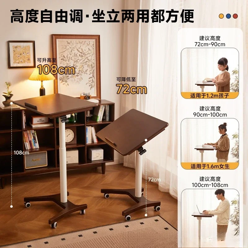 مكتب كمبيوتر رفع من الخشب الصلب، قابل للإزالة، بجانب السرير، مكتب، منضدة عمل مكتبية