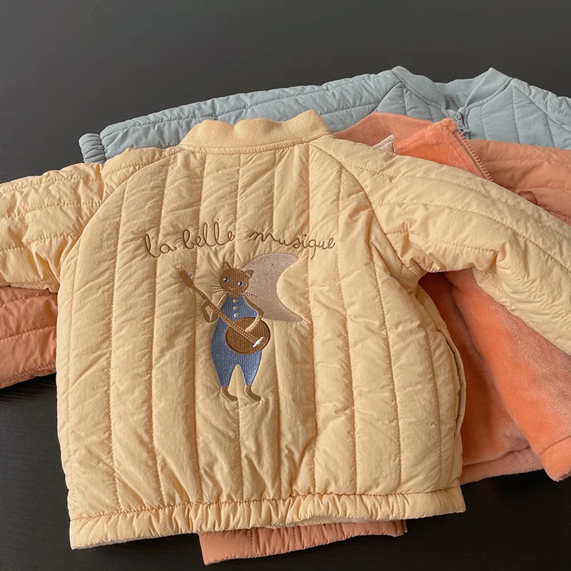 Veste de Baseball Épaisse et Chaude pour Fille, Manteau de dehors à Fermeture Éclair, Vêtements d'Extérieur pour Enfant de 2 à 6 ans, à la Mode, Hiver