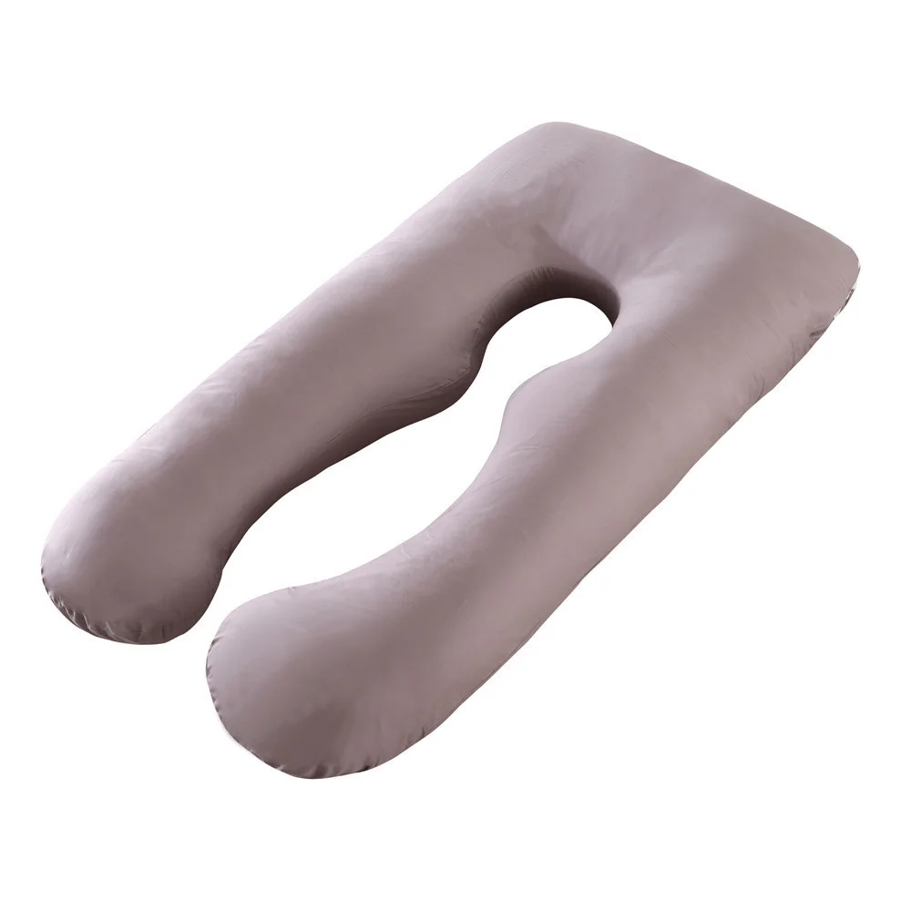 Almohada de embarazo para lactancia de cuerpo completo, almohada de maternidad en forma de U para dormir con funda de algodón extraíble, novedad de