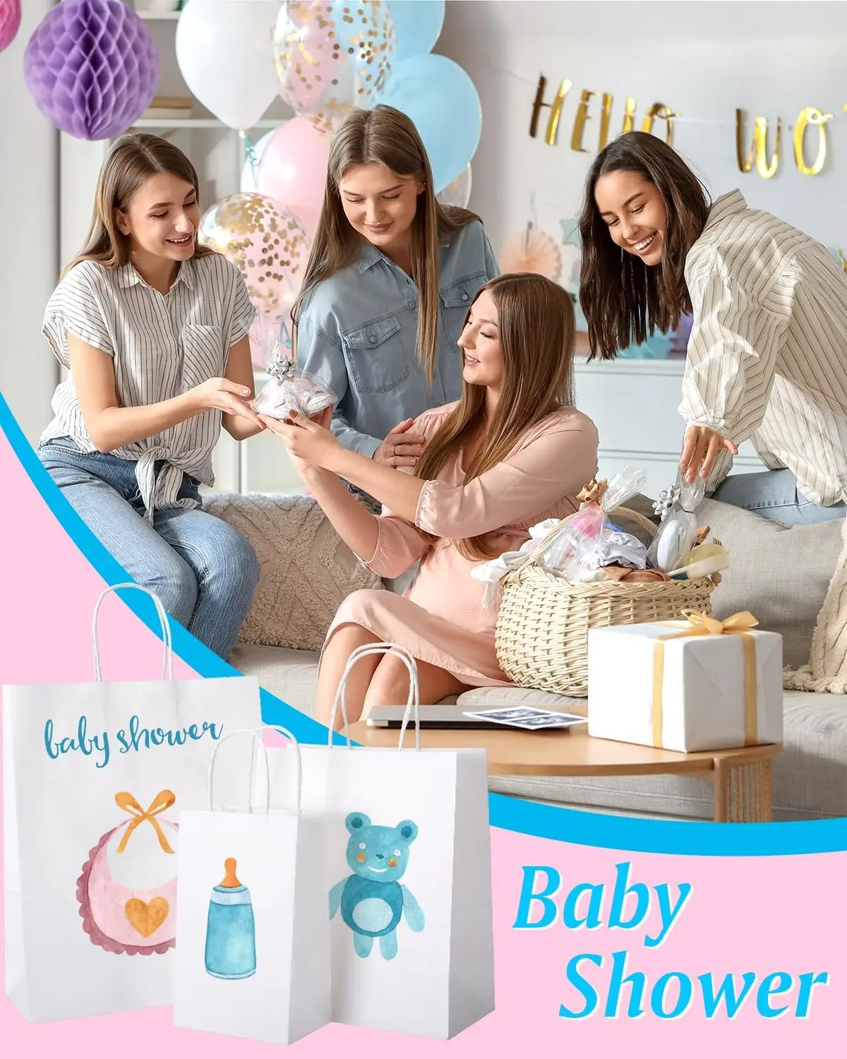 30 Stück weiße Party-Geschenktüten aus Papier für Geburtstage, Hochzeiten, Babypartys – perfekt für Partygeschenke für Kinder und Erwachsene – Detail 6