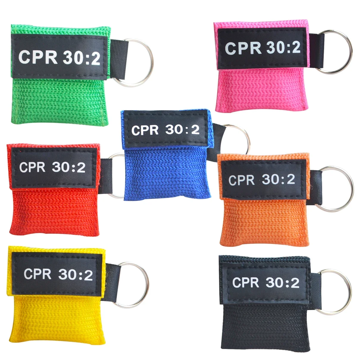 50 pcs Random 6 Color CPR 30:2 Resuscitator Mask Heart Recovery Emergency First Aid Rescue Mask With Keychain Portable