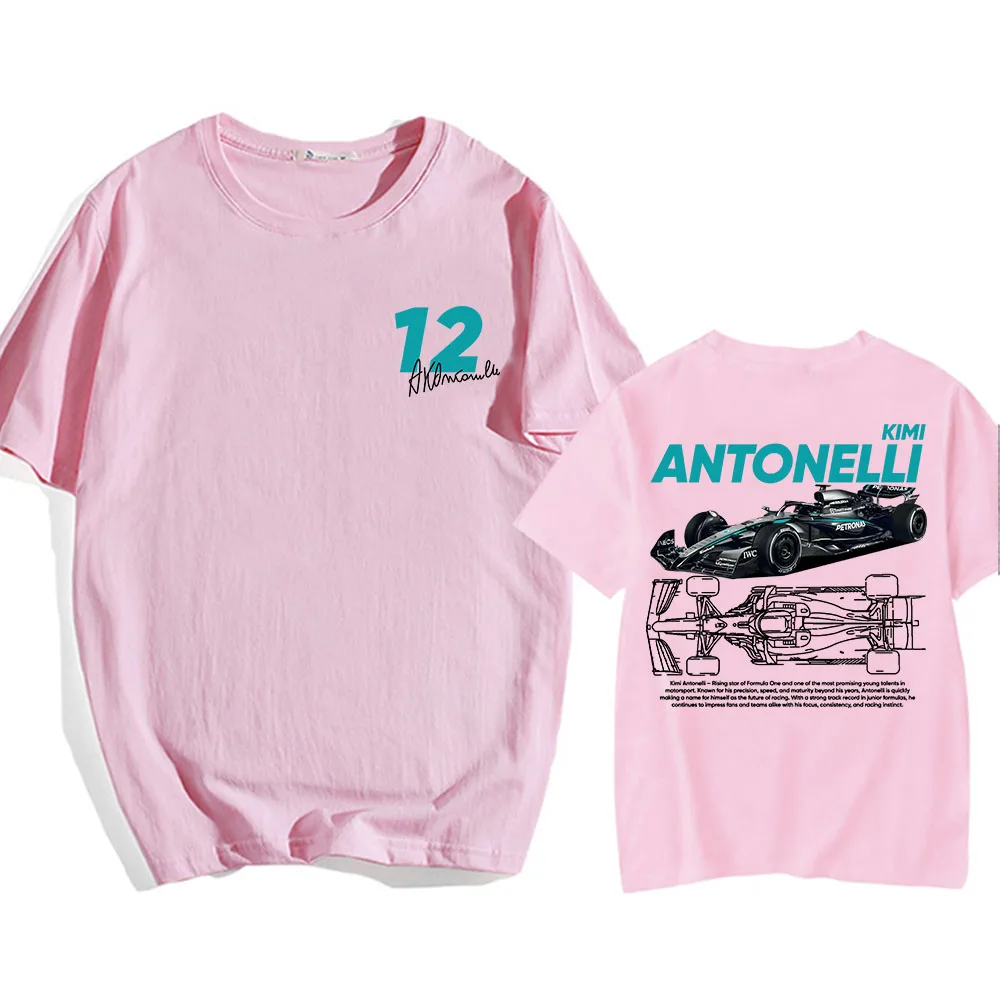 Racing Driver Kimi No.12 Antonelli Tshirts Unisex Streetwear Cotton O-neck Men/Women T-shirt Fashion Design Graphic Merch Teese - view 3