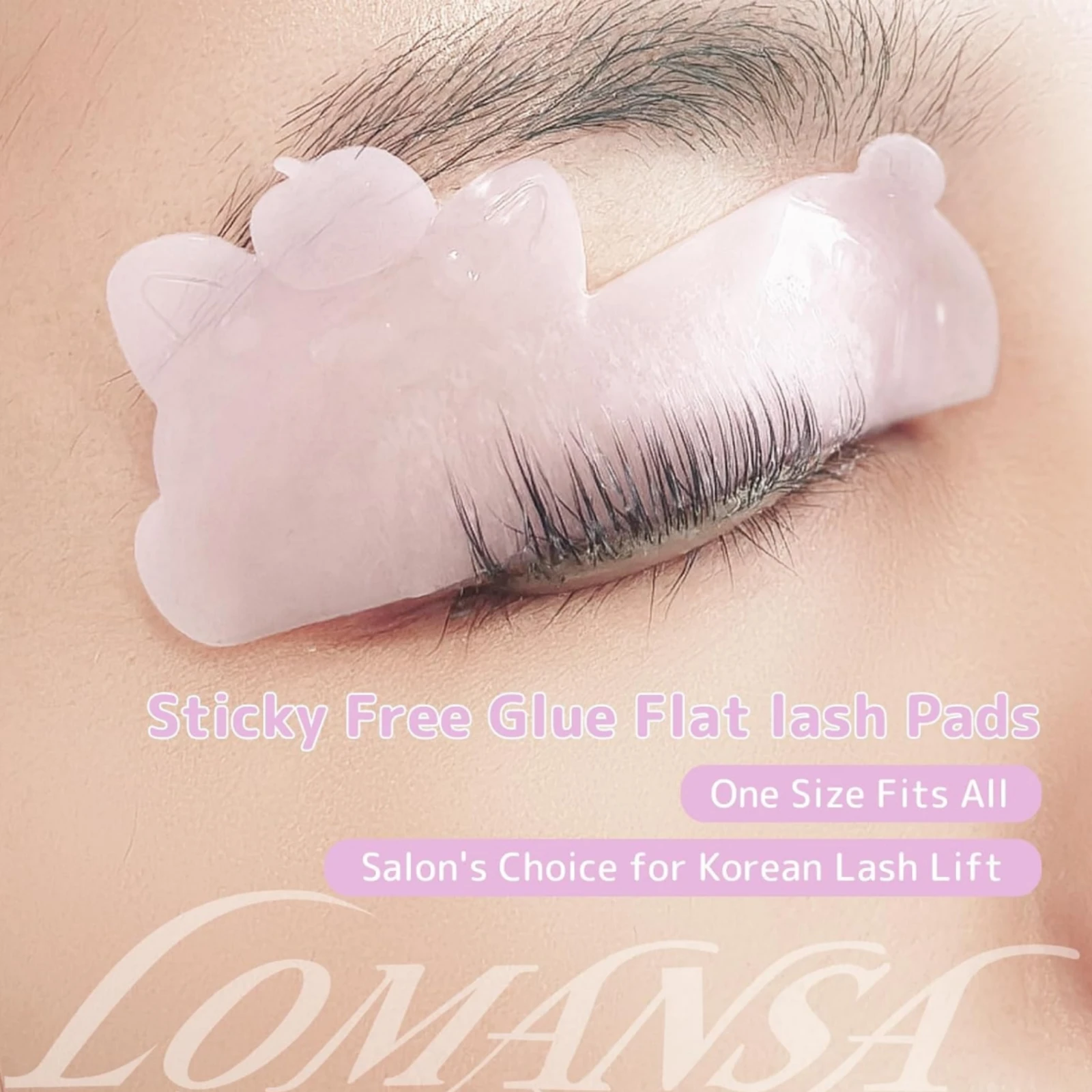 Lomansa 1 Pair Lash Lift Pad Ultra-Thin Flat Silicone Patches Korean Lash Lifts Super Sticky Lash Lift Shield Flat Softening Pad