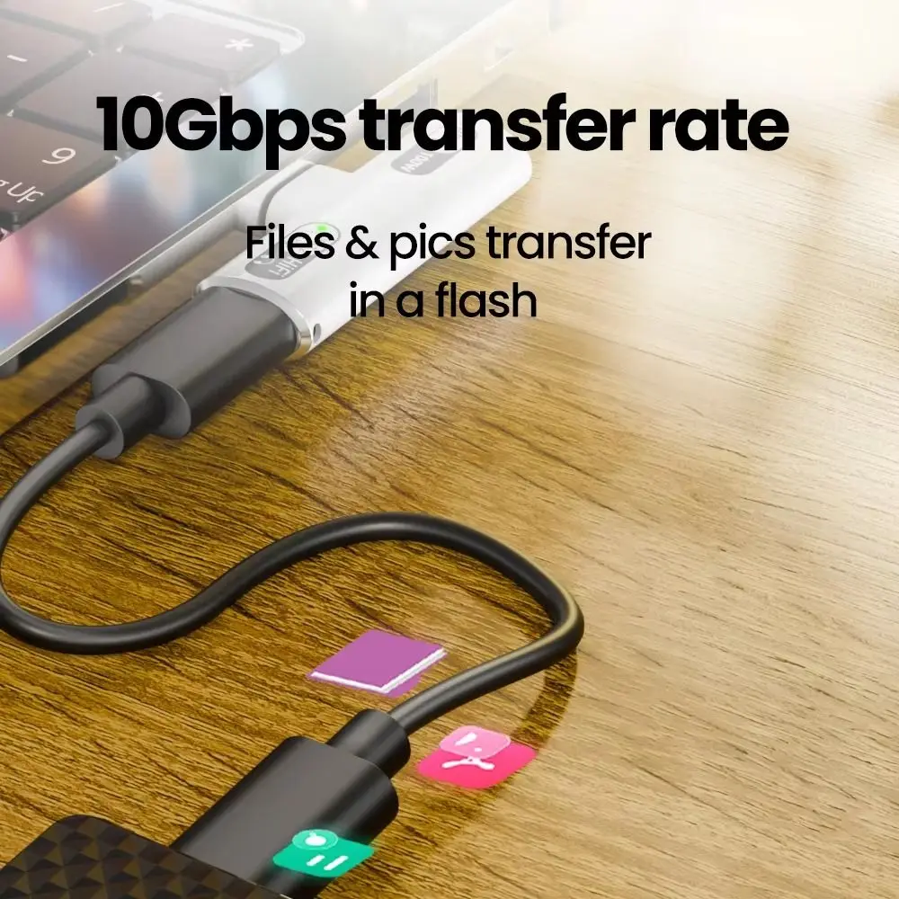 

2 in 1 USB Type C Adapter PD 100W Right Angle USB OTG Adapter Fast Charging Compatible for Phone/Computers/Laptop/U Disk