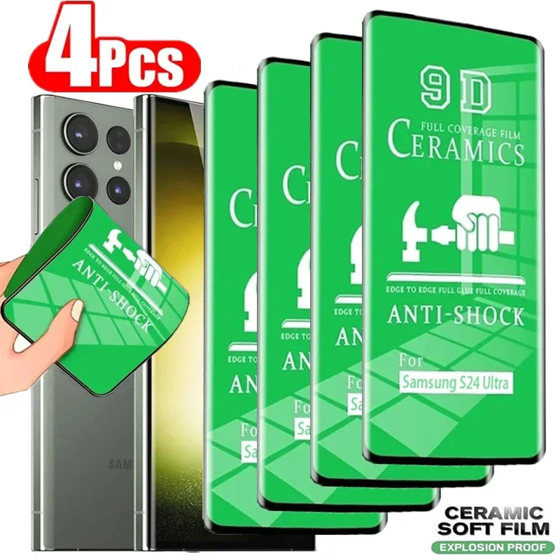 

4Pcs HD Soft Ceramic Film for Samsung Galaxy S21 S20 S22 S23 S24 Ultra FE S10 S9 S8 Plus Note 20Ultra 9 10 Plus Screen Protector