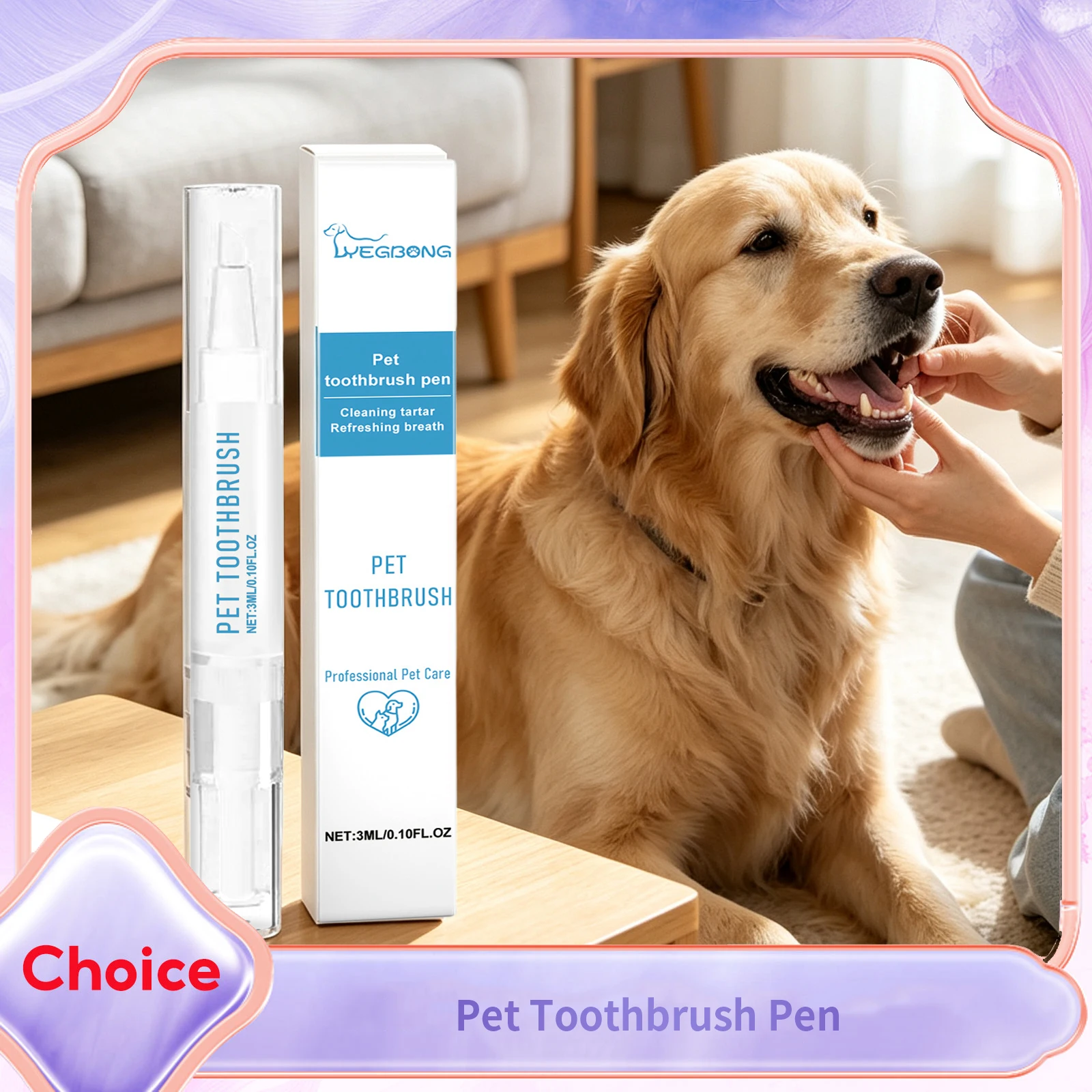 Pet Toothbrush Pen Dental Stains Cleaning Removing Tartar Bad Breath Toothpaste All-in-One Dog Cat Whitening Teeth Cleaning Tool