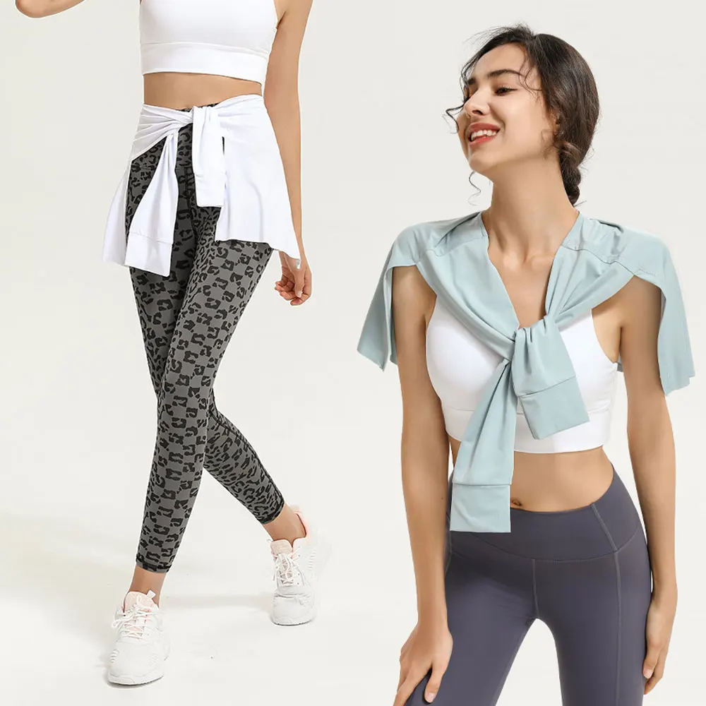 Gym Skirt Wrap Covering Buttocks Workout Fitness Wear Dance Ballet Skirts for Women Sport Yoga Dress Short Thigh Cover Skirt