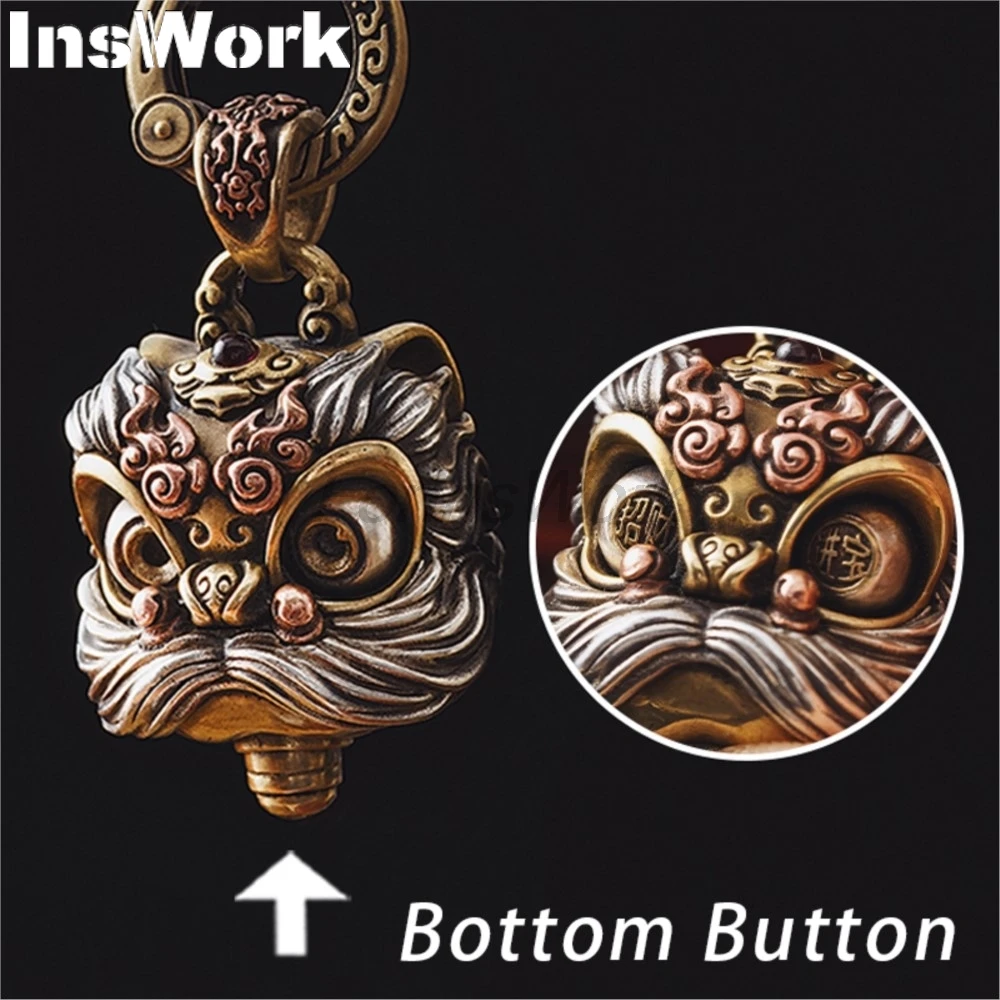 Original Lion Pendant Men\'s Chinese Style Mascot Pendant Decompression Winking Pendant EDC Gadgets