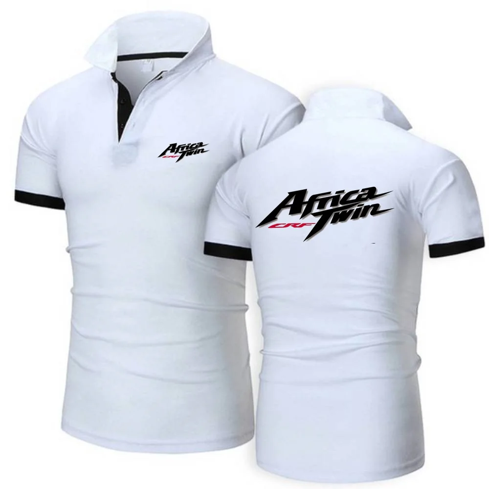 Polos hirts Afrika Twin Crf Revers T-Shirts Motorräder Männer Kurzarm Polos Sport Fitness atmungsaktive Mesh Baumwolle Tops T-Shirt S-8XL