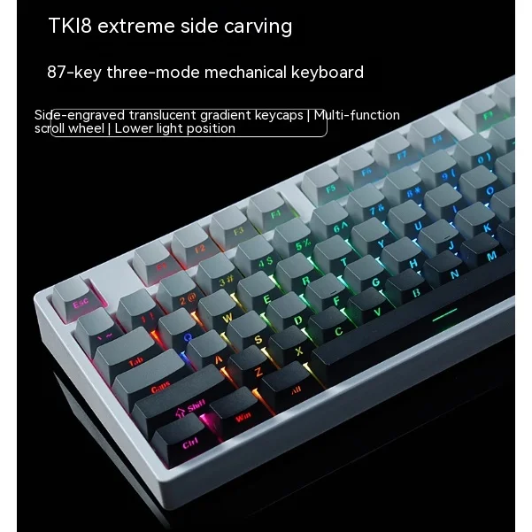 RECCAZR TK18 75% Side Engraved Wireless Mechanical Keyboard Hot Swappable RGB Custom Gaming Mechanical Keyboard