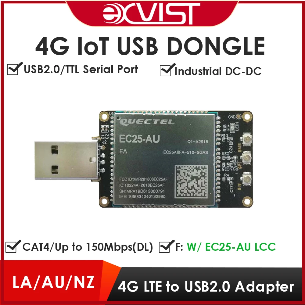 

4G LTE USB Dongle W/EC25-AU SIM Card Slot LTE FDD B1/B2/B3/B4/B5/B7/B8/B28