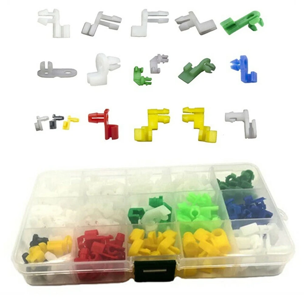 160Pcs Tailgate Handle Rod Clip Left Right Rod Retainer Clips Door Lock Rod Car Clips Hood Latch Locking Push Clips Accessories