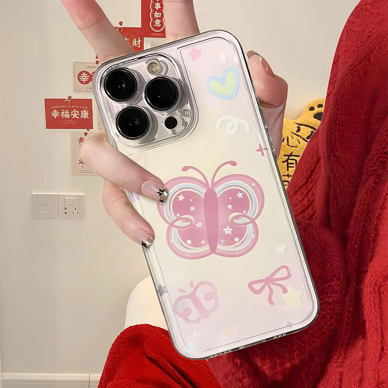 Cute little lamb in pink and blue Phone Case for iPhone 16 15 14 13 12 11 Pro Max XS X XR 8 7 Plus SE Y2K Soft Clear Cover