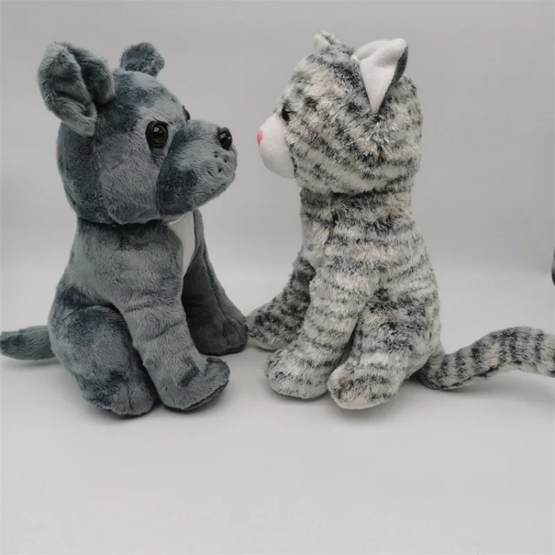 Animal de simulation mignon de 28cm, chiot, chaton, poupée en peluche, cadeau de vacances de noël