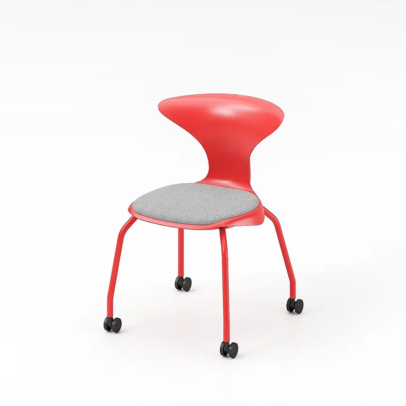 

Fish Student Training Chair Writing Board Conference Chair with Desk Board Classroom Red Plastic Wheel