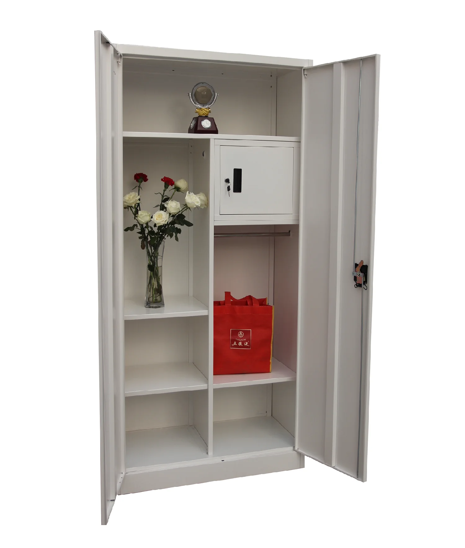 متعددة الوظائف الصلب أو الحديد ألميرا خزانة تصاميم باب مزدوج خزانة معدنية أثاث غرفة نوم خزانة الصلب #1