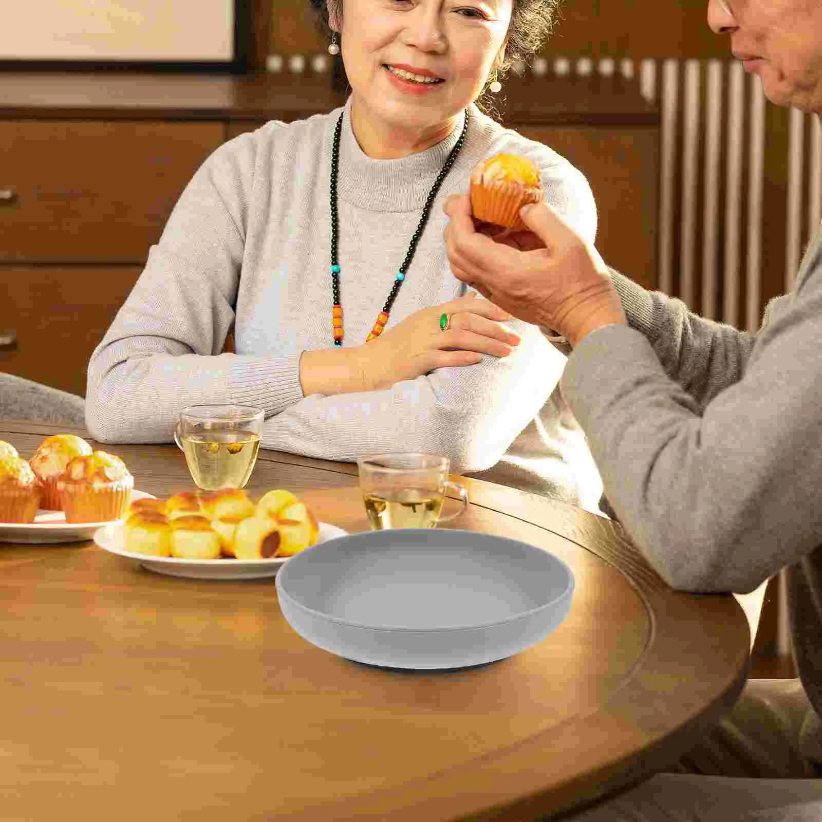 

Anti-fall Anti-spill Dinner Plate for The Elderly Baby Cutlery Silica Gel Eating