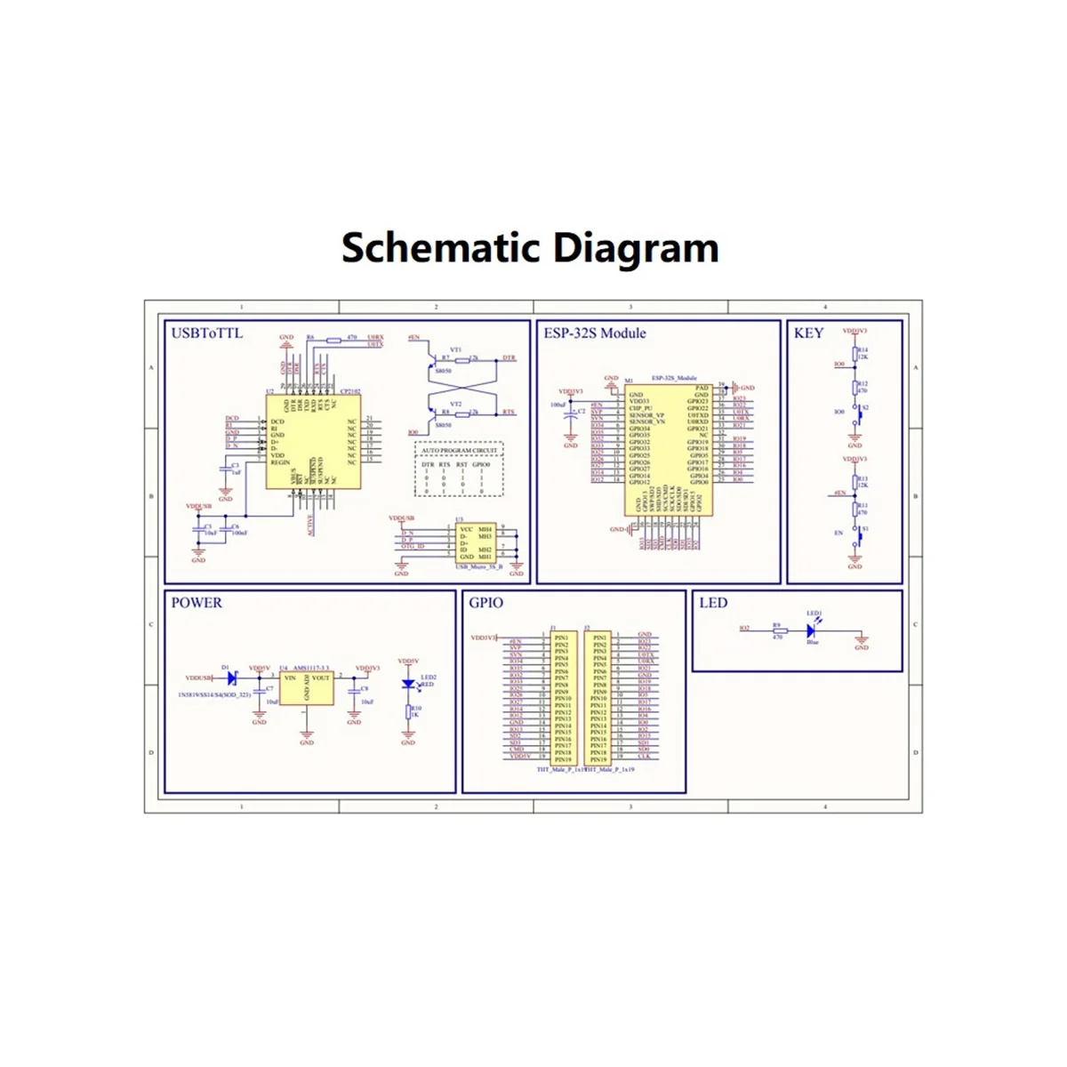 ESP-WROOM-32UE IoT 개발 보드 ESP32-WROOM-32U, 와이파이 + 블루투스 메인 보드, 직렬 포트 모듈