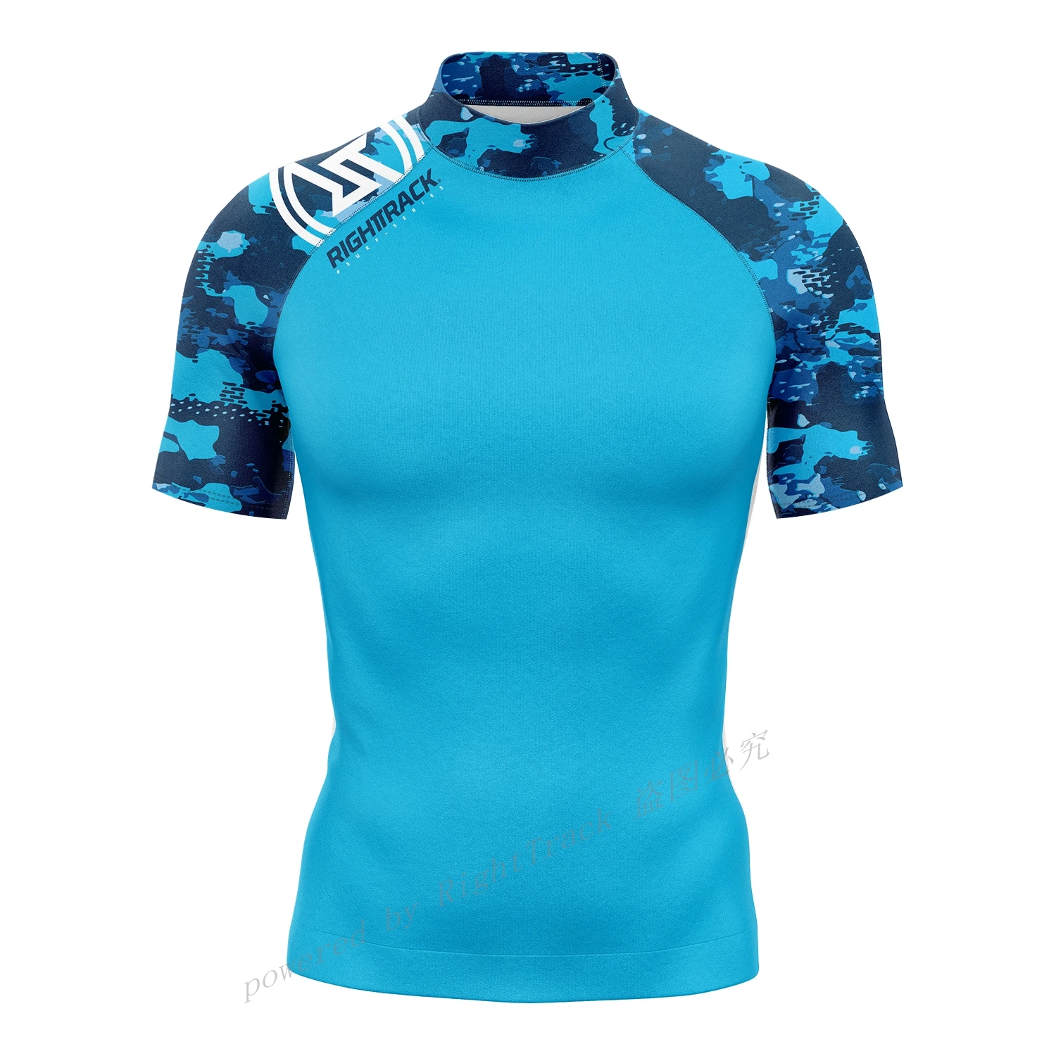 Camicia da Surf a maniche corte da uomo calda Champion Lycra Rashguard RIGHTTRACK per Surf Sportswear Beach UV Swimwear UPF50 + vestiti