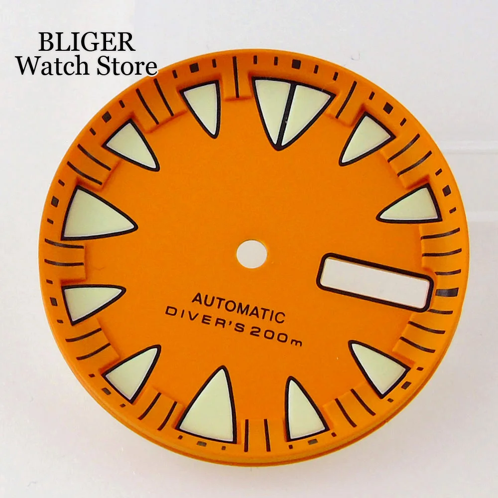 42mm ar beschichtetes Saphirglas Monster Uhrengehäuse blau rot gelb 29mm Zifferblatt passend nh35a nh36a 200m wasserdichte Schrauben krone
