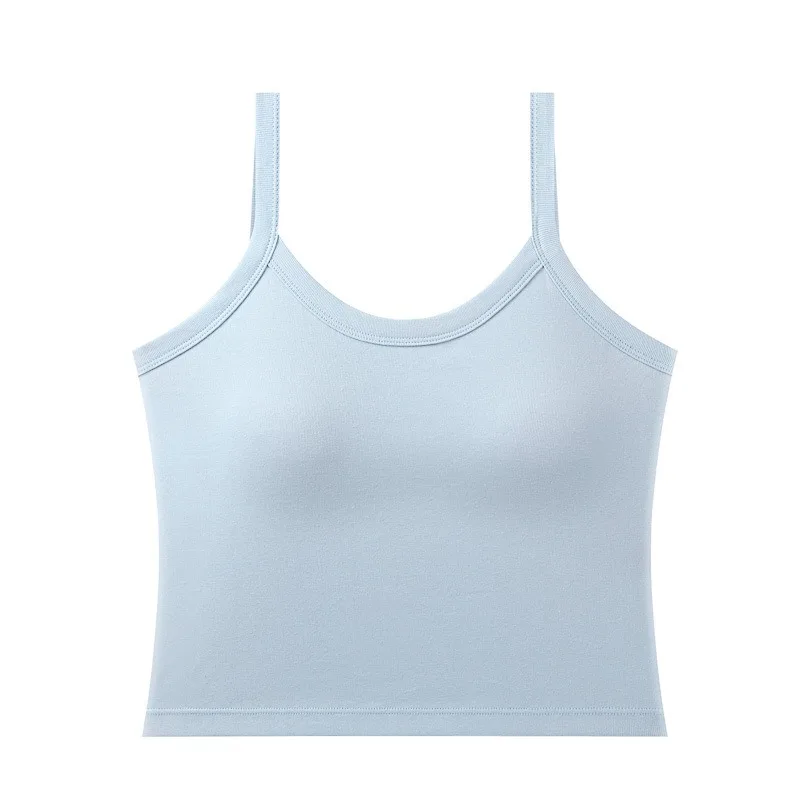 Women's Vest Camisole Built-in Bra Summer Brassiere Inner Ladies' Wear Worn Outside Pretty Back Girls Waistcoat Everyday Waer