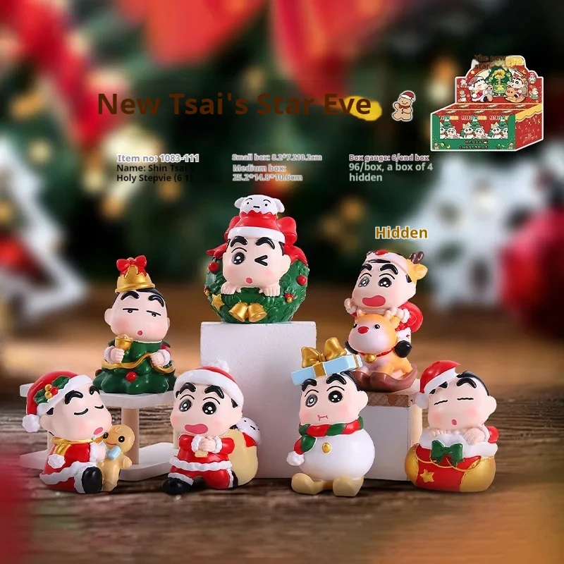 Crayonshin-Chan Christmas Eve Blind Box Crayonshin-Chan Figure Model Mystery Box Surprise Toys Desk Decoration Xmas Gift Custom