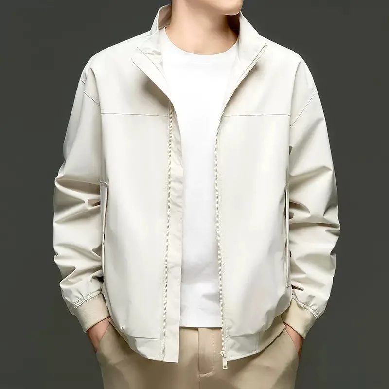 

Осенне-весенняя новая модная однотонная американская винтажная бейсбольная куртка, мужская повседневная свободная спортивная верхняя одежда высокого качества