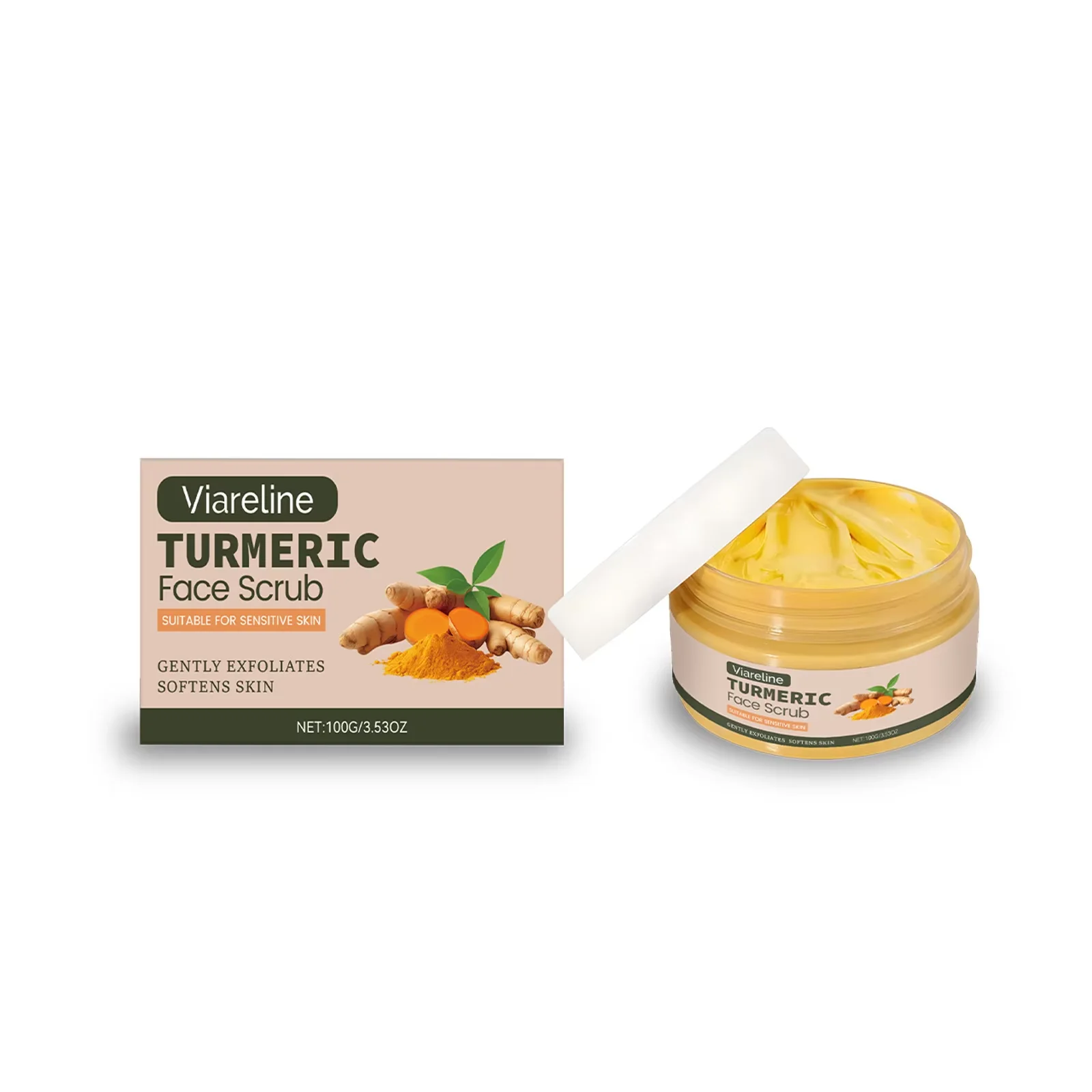 Turmeric Facial Exfoliating Scrub Gentle Remove Dead Skin Deep Pore Cleansing Brightening Moisturizing Face Scrub For Dull Skin