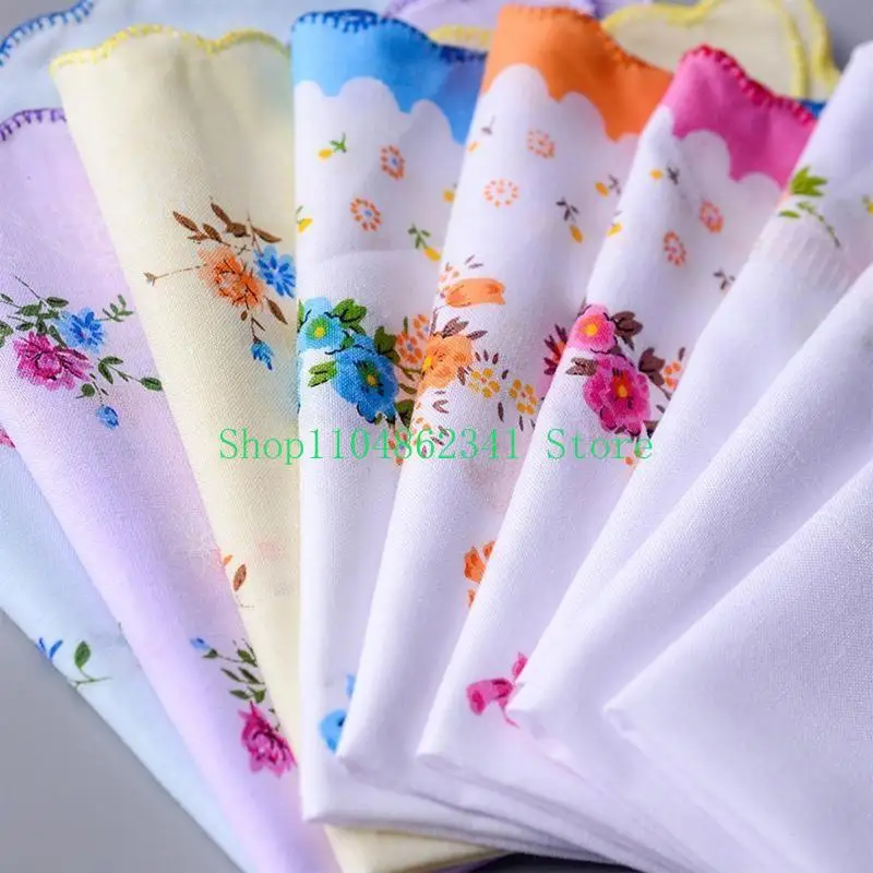 5asd 3x Phụ nữ hoa cổ điển Hoa Handkerchief độc đáo bỏ túi phụ nữ Hanky