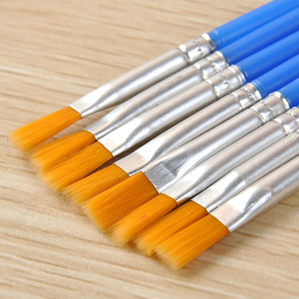 100Pcs Art Painting Brushes Nylon Bristle Soft Round Tip Washable Reusable Kit for Watercolor Acrylic Craft Projects