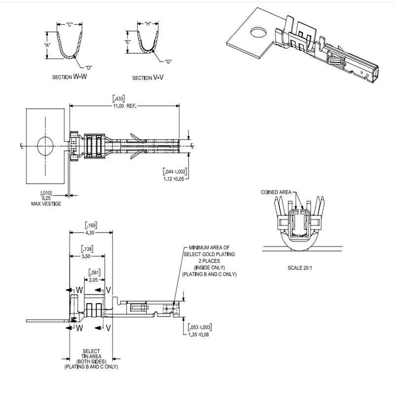 100pcs/lot   43030-0001  430300001  Micro-Fit Connector 3.0 MM Terminal Contact Female For Male Housing