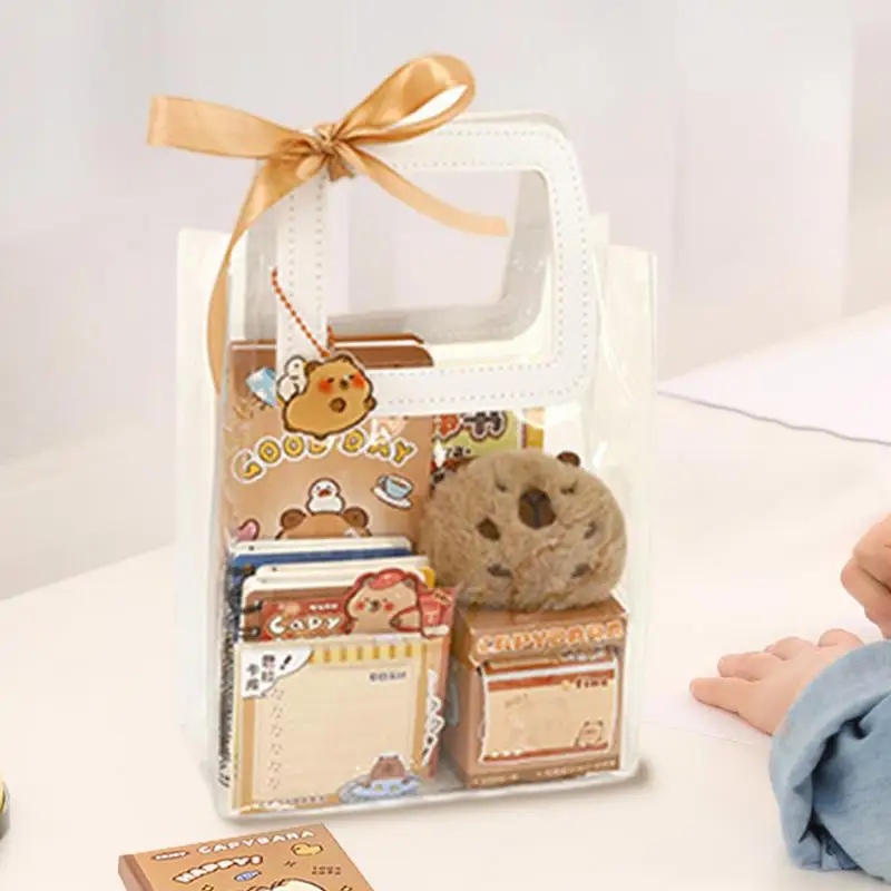 Cartoon Capybara Stationery Set Stickers/Notepads/Plush Pendants Graduation Gift Handbag Birthday Gift For Kids School