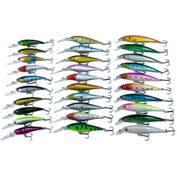 30Pcs/20Pcs/10Pcs Minnow Set Hard Bait Fishing Lure Bass Pike Fresh Salt Water Sea 3D Eyes Wobbler Tackle Crankbait Pesca Kit