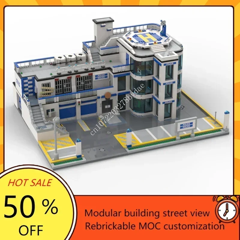 

5919PCS MOC Modular City Undercover Police Station Street View Model Building Blocks Bricks DIY Assembly Toys Christmas Gifts