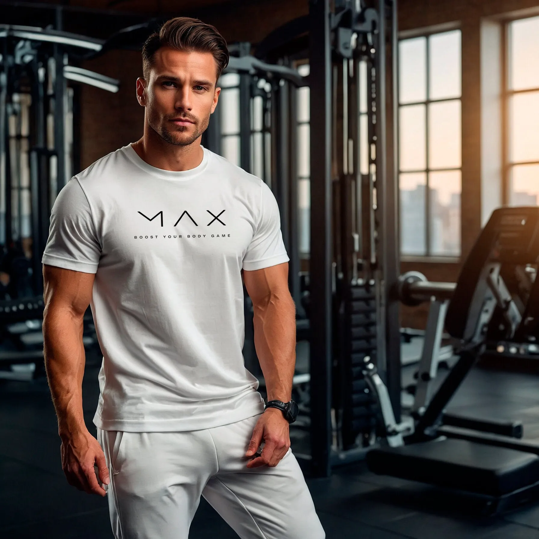Max Boost Performance Camiseta con cuello redondo Gimnasio inspirador Minimalista Múltiples colores