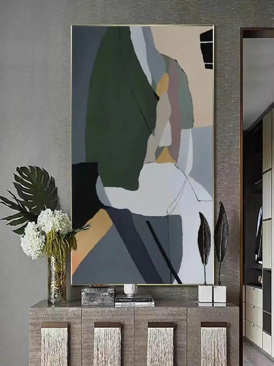 لوحة جدارية كبيرة مرسومة يدويًا من قماش الأكريليك التجريدي ، لوحة زيتية أصلية حديثة لغرفة المعيشة وغرفة النوم وديكور المنزل #2