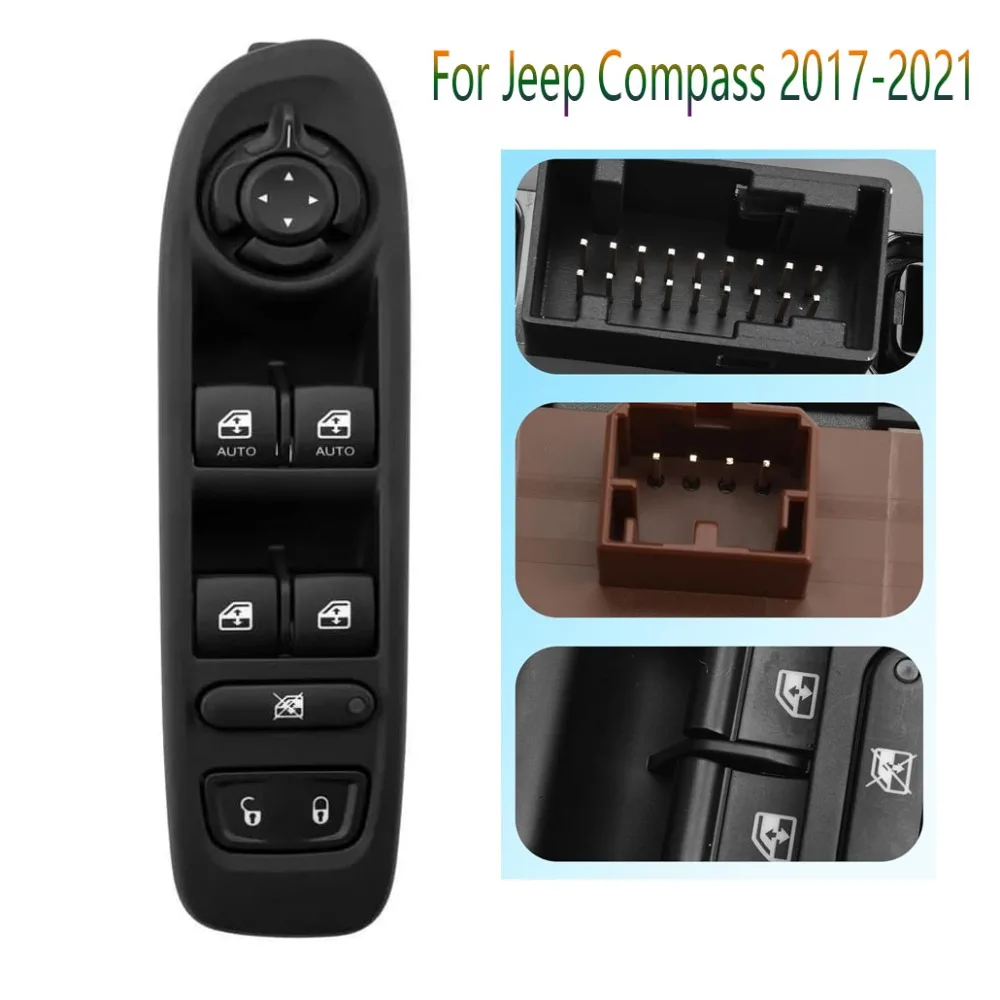 

Передний левый электрический переключатель стеклоподъемника, кнопка управления, детали для Jeep Compass 2017 2018 2019 2020 2021, автомобильные аксессуары