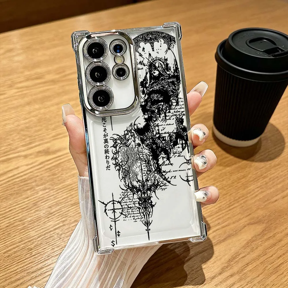 Vintage Gothic Pattern Art Phone Case Anti-Drop Funda For Samsung Galaxy S26 S25 S24 S23 S22 S21 FE Ultra Plus 5G Soft Cover