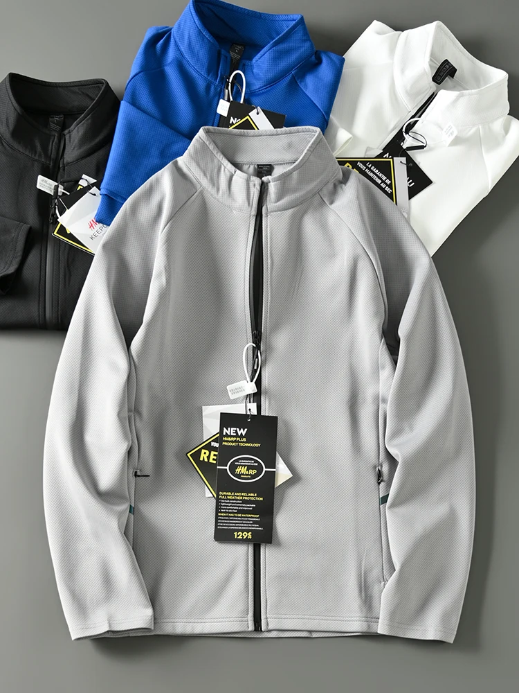 

Мужская повседневная куртка премиум-класса для активного отдыха, модная, со светоотражающими элементами, воротником-стойкой, на молнии, молодежная, городская, осенняя