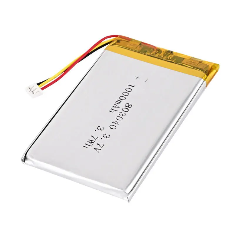 803040 1000mAh 3pin Battery 3.7V Jst1.25 Lipo Lithium Polymer Batteries for Smart Furniture Door Lock Baby Monitor VR Glasses