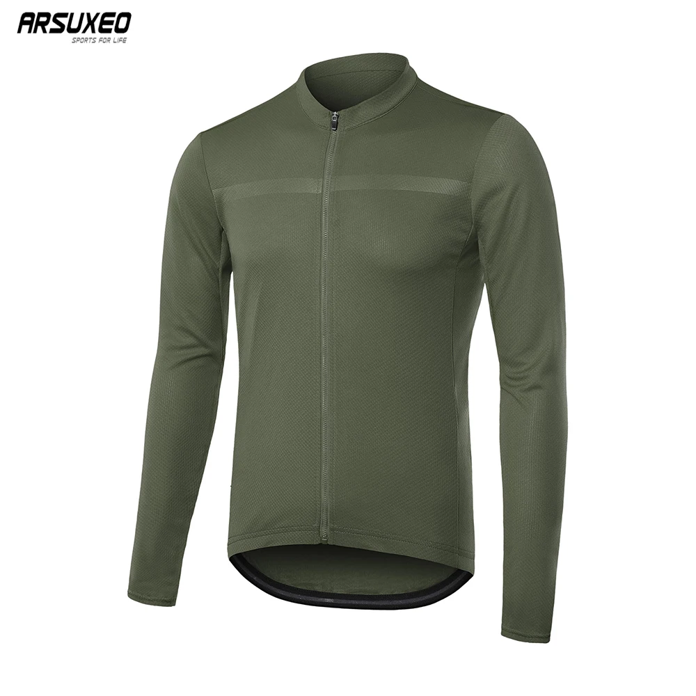 ARSUXEO Men's Spring Cycling Jersey MTB Road Long Sleeve Motorcycle Motocross Bicycle Clothes Race Pro Team Downhill 6038