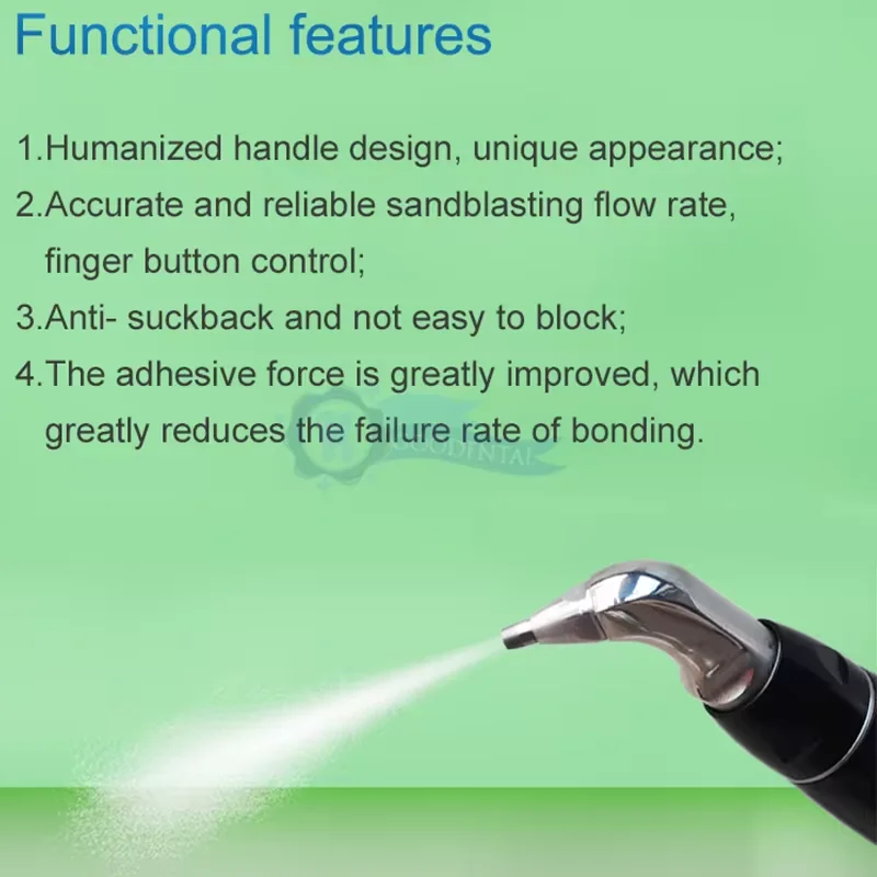 Dental Aluminum Oxide Sandblasting Gun Micro Blaster Polisher 2/4 Holes Interface Microetcher Sandblaster Teeth Whitening