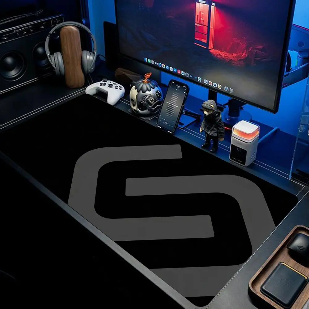 

Прочный игровой коврик для мыши XXL, минималистичный темный дизайн с геометрическим узором, гладкая поверхность для FPS-игр, антиразрывная строчка HYBXXC