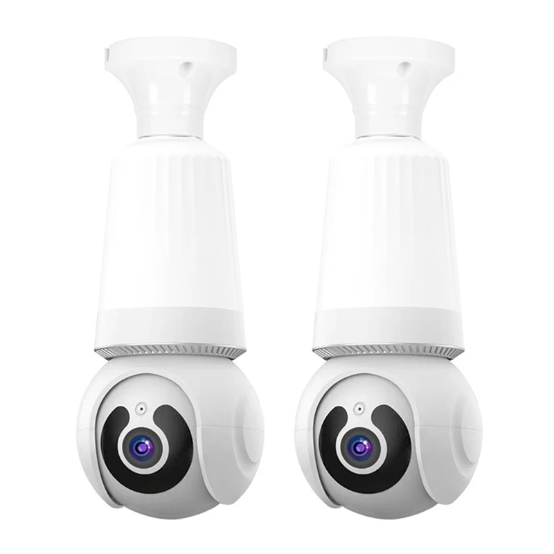 

Bulb Camera 2MP Wifi 360° Color Night Two-Way Talk Security Surveillance E27 Camera No Wiring Required For Home Indoor