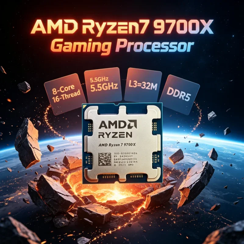 AMD Ryzen 7 9700X 8-Core 16-Thread Gaming Processor 4NM L3=32M 3.8GHz Up to 5.5GHz 65W DDR5 Socket AM5 PCIe 5.0