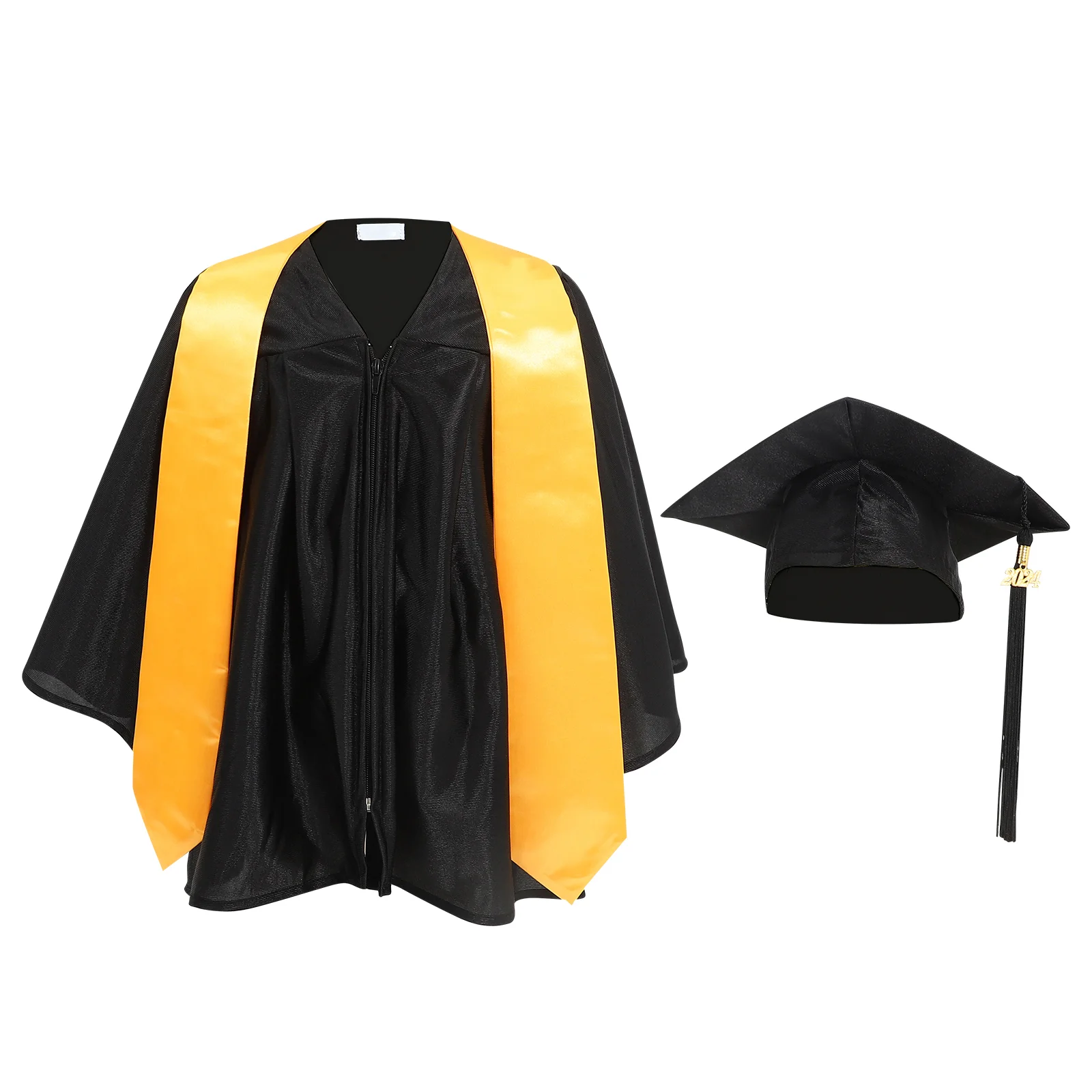 Children's Graduation Set Kids Dress Preschool Gown Hat Cotton Men and Women Caps