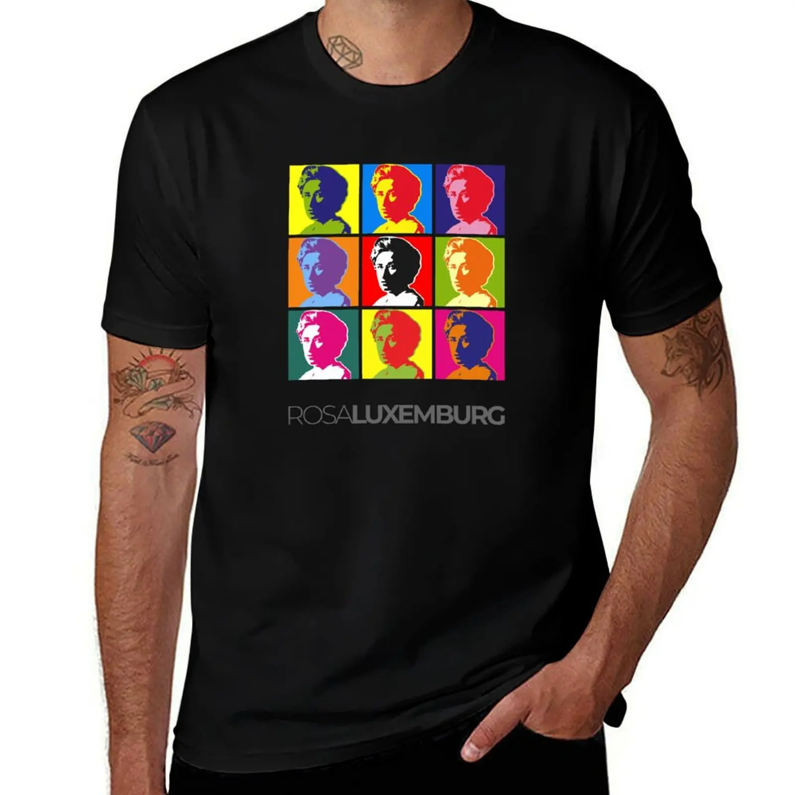 Rosa Luxemburg pop-art portrait poster T-Shirt man t shirts cotton T-Shirt